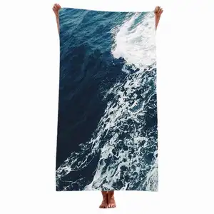 Asciugamano da spiaggia con piumino stampato personalizzato asciugamano assorbente ad asciugatura rapida asciugamano sportivo quadrato in microfibra stampato digitale