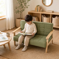 Fauteuil enfant personnalisable en taille et couleur, fabrication en gros, canapé enfant double en bois massif, écologique