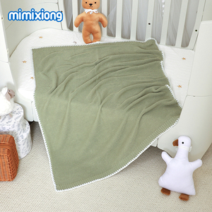 New Arrival Mimixiong OEKO Tex Handmade Shell Edge Solid Color Newborn <strong>Baby</strong> Swaddle <strong>Bedding</strong> <strong>Baby</strong> Knitted Blankets - Product Image 5