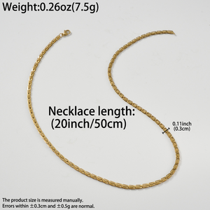 Collier fin en acier inoxydable plaqué or 18 carats pour femme, avec chaîne à maillons carrés creux et brillants, idéal pour les rendez-vous et les rassemblements. - Product Image 6
