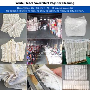 Trapos de Algodón 100% Blancos de 10 kg, Reutilizados para Uso Industrial, con Gran Absorción de Agua y Aceite, para Limpieza - Product Image 5