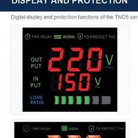 Stabilisateur de tension AVR à moteur servo monophasé 1500VA, sortie 220V, 50Hz 60Hz