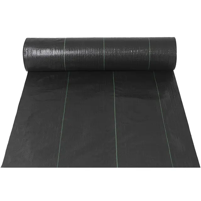 PP Material Heavy-duty Black Color 3% UV Woven Weed Control Mat Landscape Fabric For Sale