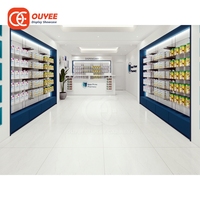 Unité d'affichage contemporaine pour pharmacie, service après-vente, design intérieur en plexiglas pour pharmacie