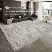 Tapis moderne de style italien, luxueux, imperméable, résistant aux taches, facile d'entretien, en polyester doux, pour le salon, la chambre à coucher, décoration