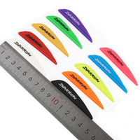 Plumes en caoutchouc pour flèches de tir à l'arc de 2,6 pouces, plumes en plastique en forme de goutte d'eau pour la fabrication de flèches de chasse et de tir à la cible en carbone et en fibre de verre