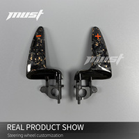 Volant en fibre de carbone forgé avec paillettes dorées personnalisées pour Dodge Charger Challenger SRT Hellcat R/T 2013-2023 pour Jeep Trackhawk