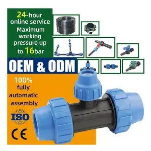 Conector de tubo rígido de plástico para irrigação, acessório de alta qualidade com redução de compressão pp para abastecimento de água