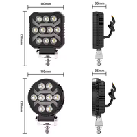 Nouveau phare de travail LED 12V pour camion, véhicule tout-terrain 4x4, VTT, avec signalisation jaune, carré 4 pouces, DRL, accessoires arrière de voiture