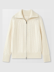 Giacca <span class=keywords><strong>Cardigan</strong></span> da donna con colletto alto in lana Cashmere lavorato a maglia e Zip - Product Image 5