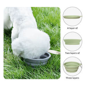 400/1000ml taşınabilir seyahat köpek su yiyecek kasesi BPA ücretsiz silikon katlanabilir evcil hayvan besleme kasesi yürüyüş için - Product Image 6
