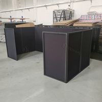 KKmark-Pantalla plegable de 4 paneles, soporte de LICRA para DJ, cabina de fachada móvil con bolsas de transporte para telón de fondo de eventos