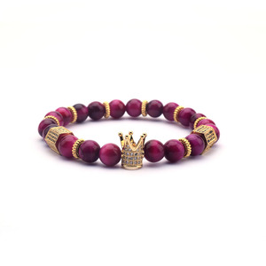 Bracelets de perles en pierre naturelle pour femmes et hommes, lot de 4, bijoux à breloques, Micro <span class=keywords><strong>pavé</strong></span>, boule en CZ, vente en gros, nouveau - Product Image 3