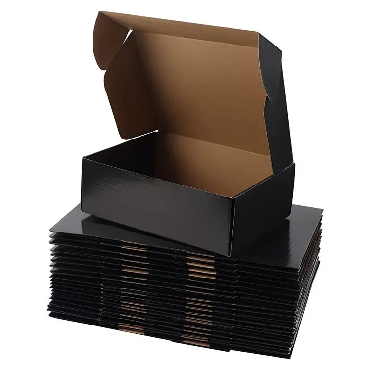 Custom Size Logo Printing Hard Shipping Boxes Hat Cloth Packaging Black Shipping Mailer Box Corrugated Cardboard Boxes