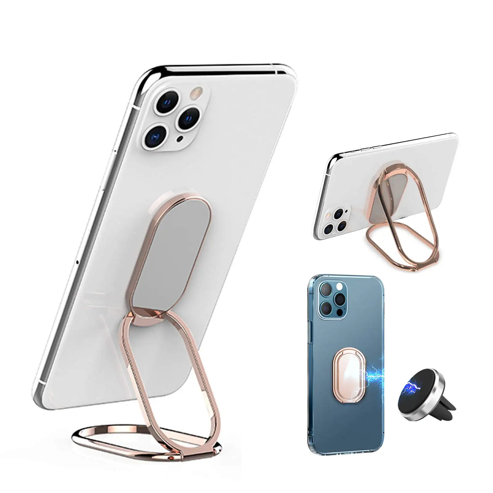 360 Degree Rotation Hot Selling Metal Phone Ring Grip Stand Sticky Metal Ring For Phone Holder