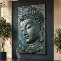 Sculpture en relief de Bouddha en bronze, artisanat métallique, art religieux mural, décoration de temple et d'hôtel, fabrication artisanale, sur mesure, directement de l'usine