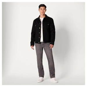 Veste en jean noire personnalisée pour hommes | Manteau en jean boutonné classique | Tissu sergé de coton durable | Vêtements d'extérieur décontractés OEM/ODM - Product Image 2