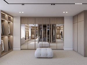 Armoire de chambre à coucher professionnelle de conception moderne avec porte en <span class=keywords><strong>verre</strong></span>, fournie par l'usine CBMmart - Product Image 2