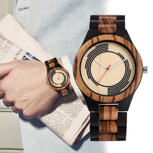 1MOQ ขายส่งไม้มะเกลือนาฬิกาควอตซ์ที่เรียบง่ายเรียบง่ายนาฬิกาไม้ผู้ชาย Montre <span class=keywords><strong>En</strong></span> Bois - Product Image 6