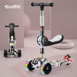 Manufacturer Direct Supply Children Pedal Scooter 3 <b>Wheel</b> Foldable Built In Music Lights <b>Plastic</b> For Ages 3 Plus - Product Image 5