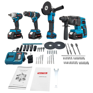 Tmaxtool 4 trong 1 tác động cờ lê ổ cắm khoan Bộ máy mài góc không dây lithium pin công cụ điện kết hợp hộp công cụ Bộ công cụ - Product Image 4