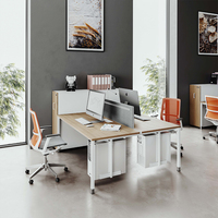 Espace de travail ouvert moderne pour 6 personnes avec pieds en aluminium Bureaux de bureau