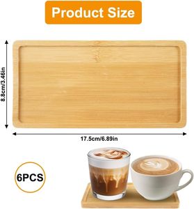 แพ็ค 6 ถาดไม้ไผ่ขนาดเล็ก, ถาดไม้ทรงสี่เหลี่ยม, ถาดไม้ขนาดเล็ก, <span class=keywords><strong>ของ</strong></span>ตกแต่ง, ถาดไม้ไผ่, ขนาดเล็กสำหรับขนมปัง, <span class=keywords><strong>ของ</strong></span>หวาน - Product Image 2