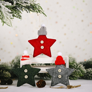 Creative High Quality Eco-friendly Non-woven Fabric Five-pointed <b>Star</b> Christmas Tree Hanging Ornament Hat <b>Decorations</b> - Product Image 4