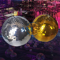 Équipement d'effets de scène, boule miroir LED, lumière disco, boule de verre, lumière dorée
