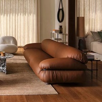 Ensemble de meubles de salon personnalisé en tissu duveteux 3 places, fauteuil bas, canapé sectionnel