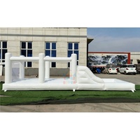 Vente directe usine : Parcours d'obstacles gonflable blanc, château gonflable commercial extérieur en PVC 0,55 mm avec souffleur, certifié CE, facile à monter