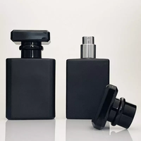Flacon de parfum vide en verre noir de luxe personnalisé de 100 ml, 30 ml, 50 ml avec emballage en boîte