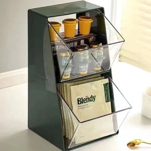 Coffee Pod Storage Drawer 13.8x12.5x25cm Sliding Plastic Organizer For Tea Coffee Capsules Desk Kitchen - Product Image 3