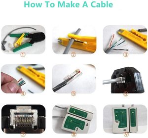 <span class=keywords><strong>Tester</strong></span> per cavi di rete RJ45 Kit di strumenti a crimpare RJ45 CAT5 CAT5e <span class=keywords><strong>CAT6</strong></span> Kit di utensili a crimpare piegatore <span class=keywords><strong>Ethernet</strong></span> per RJ11/RJ12/RJ45 - Product Image 3