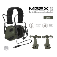 EARMOR M32XPlus Impermeable IP65 Anti-jamming Comunicación Disparo Auriculares tácticos con riel para casco