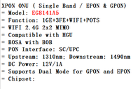 Router Mini XGPON ONU EG8141A5 Laris Manis dengan 1GE+3FE+WiFi+Pots SC UPC untuk Unit Jaringan Optik