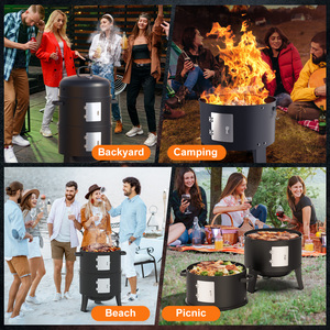 <span class=keywords><strong>Asador</strong></span> de Carbón Kamado de Acero Premium Moderno, Parrilla para Ahumar al Aire Libre de 13-29 Pulgadas - Product Image 3
