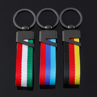 Porte-clés de véhicule, pendentif en nylon tressé 3 couleurs, alliage de zinc, porte-clés de voiture pour décoration automobile, adapté à BMW, Toyota, Honda, Mazda