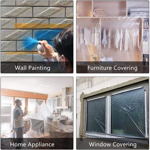 HDPE Masking Film <strong>Plastic</strong> Pre-taped Painting Spray Film <strong>Tape</strong> Used Crepe Paper Washi Paper Masking Film for Car Protection - Product Image 5