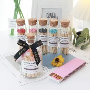 Glass Customized Matches With Colorful Personalized Match In Jar Head Various Colors With Logo For Candle Matches