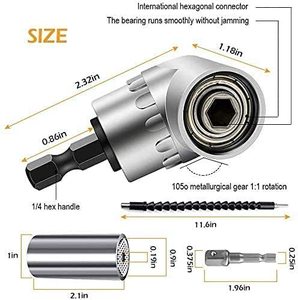21PCS tay áo nhanh chóng thay đổi phổ Flex trục bit góc ma thuật tay áo quảng cáo kết nối rod bit đầu Bộ - Product Image 6