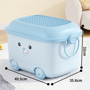 Caja de Almacenamiento de Juguetes para el Hogar, Caja de Almacenamiento de Ropa con Ruedas para Dormitorio, Estilo Dibujos Animados, para <span class=keywords><strong>Lego</strong></span>, con Diseño de <span class=keywords><strong>Cerdo</strong></span> - Product Image 3
