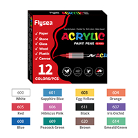 Stylos marqueurs à pointe pinceau en peinture acrylique, 12 couleurs, stylos à peinture acrylique de qualité supérieure pour la plupart des surfaces, fournitures d'art pour la création de projets DIY