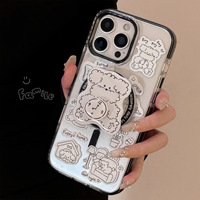 Étui magnétique en TPU mat avec motif de chiot pour iPhone 16 Pro Max & 13/11, design unique