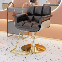 Fauteuil de barbier inclinable moderne avec siège en similicuir et cadre en fer-Mobilier de salon portable, durable et léger