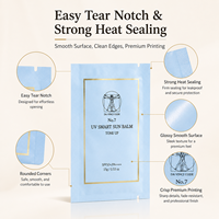Sachet cosmétique imprimé sur mesure pour liquides, soins de la peau, écran solaire, lotion, crème visage, shampoing, nettoyant, mini-pochette échantillon en aluminium