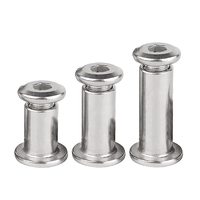 304 acier inoxydable plat tête ronde hexagonale meubles connecteur boulons vis et manchon baril attelle écrou paire vis de verrouillage ensemble
