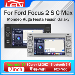 LELV Autoradio Android 15 per <span class=keywords><strong>Ford</strong></span> <span class=keywords><strong>Focus</strong></span> 25 <span class=keywords><strong>C</strong></span> <span class=keywords><strong>Max</strong></span> (2004-2007) Mondeo Kuga - GPS Stereo Auto Touchscreen con WiFi Integrato Audio - Product Image 1