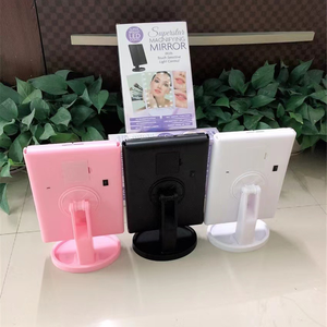 Sıcak satış pembe Mini katlanabilir LED kozmetik aynalar kadınlar için makyaj aynası güzellik ürünleri - Product Image 4