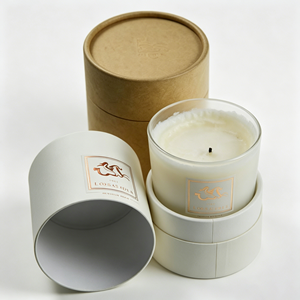 Luxury Custom Printed Candle Cylinder Tube <b>Box</b> Kraft Paper Packaging Eco Friendly Recyclable Tube <b>Box</b> with Logo for Candle <b>Gift</b> - Product Image 1